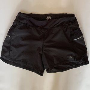 Athleta Girl Record Breaker Short Black Aqua Zip XL/14